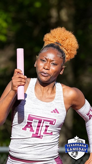 Atlanta sprinter Makaylin King will be on the Lady Rabbs' 4x100 relay and also will run the 100 meters in the Class 3A, Region II track and field meet that gets under way today at Whitehouse's track complex. (Photo by Texarkana Gameday)